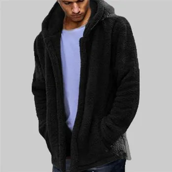 Популярно зимно палто ежедневни топли обикновена блузи с дълъг ръкав плюшено мече космати руното hoody кожа горна дреха с качулка