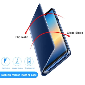 кожен калъф-flip за Samsung s50 Smart mirror капак за Aamsung Galaxy A10 A20 A20E A30 A40 A70 A50 калъф