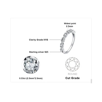 JewelryPalace CZ годежни пръстени 925 сребро пръстени за жени Стекируемые Юбилейното пръстен вечността група от Сребро 925 бижута