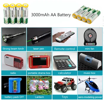 YCDC най-ниска цена AA батерия на I AA LR6 HR6 KAA 3000mAh Ni-MH акумулаторна батерия многофункционална мощност