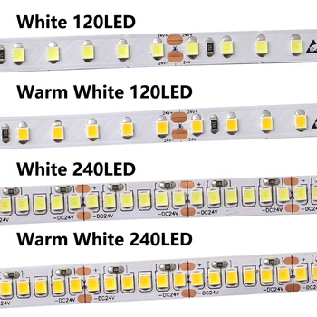 2835 LED Light Strip 12V 24V лента бяла 600Leds 1200Leds 5 м 24V 12V LED Strip Light Осветление 12 V Въжето Decoration TV Backlight