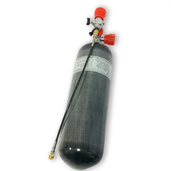 AC168101 4500Psi 6.8 L CE въглеродни влакна пейнтбол резервоар PCP пневматична пушка с червено защитен капак и газова станция Acecare