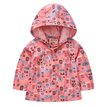 Модни детски дъждобран однобортный принт детски якета за момичета, детски хитрец за възраст 1-6 години