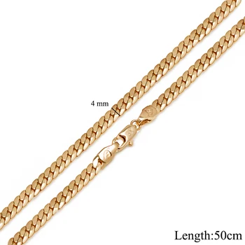 MxGxFam ( 50 см x 4 mm ) златист цвят змия верига огърлица за мъже от 20 инча Модни бижута никел безплатно