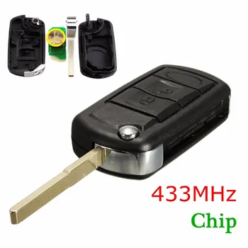 3 бутона сгъваем дистанционно ключодържател 433 Mhz за Land Rover Range Rover L322 HSE с батерия и чип 7936/46 YWX000061 LR088260