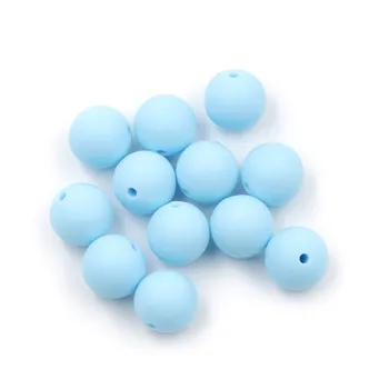 JOJOCHEW 100шт 9мм-19мм ледено синьо BPA безплатно силиконови детски топки за никнене на млечни зъби дъвчене кръгли de Cuentas silicona колие ръчна изработка
