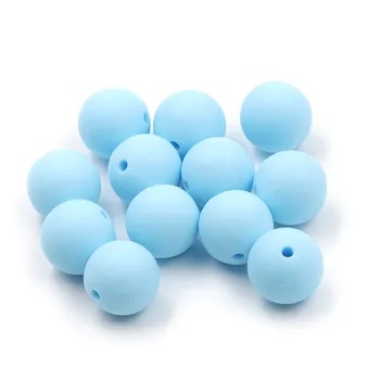 JOJOCHEW 100шт 9мм-19мм ледено синьо BPA безплатно силиконови детски топки за никнене на млечни зъби дъвчене кръгли de Cuentas silicona колие ръчна изработка