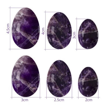 Drop shipping естествен Аметист Йони яйца тазови упражнения на Кегел нефритовое яйце забавяне на вагинални мускули лилаво Crystal масажна топка