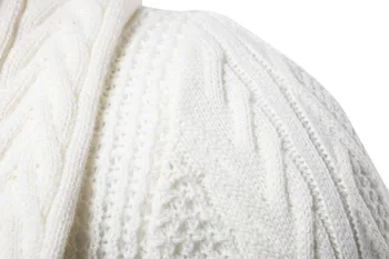 2020 Зима Висока Яка Мъже Жилетка Случайни Плътен Цвят Однобортный Тънък Пуловер Мъжете Дебел Топъл Високо Качество На Мъжки Пуловер