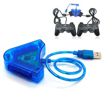 Двоен геймпад гейм контролер за PC USB конвертор за PlayStation2 PS2 PSX към КОМПЮТЪР адаптер