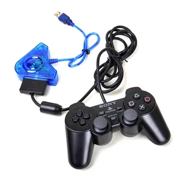Двоен геймпад гейм контролер за PC USB конвертор за PlayStation2 PS2 PSX към КОМПЮТЪР адаптер