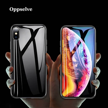 Калъф за мобилен телефон iPhone 12 11 XR XS Max X 10 6 S Clear Tempered Glass Case For iPhone 12 8 7 6 6s Plus Luxury Case Silicone на Корпуса
