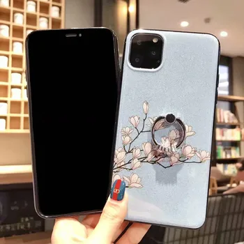 KONSMART Glitter Искрящ Soft Case For Xiaomi Mi 10T Pro Flower Silicone Phone Cases калъф за Xiaomi Mi 10T 5G с притежателя на