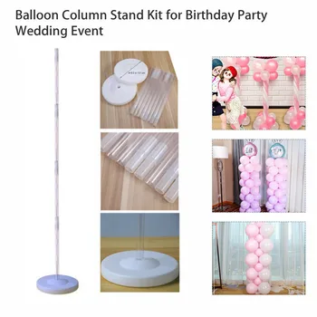Пластмасова топка арка колона щанд с основни групи Сватба, Рожден Ден декор от балони таблица плаващи писмо на балони в подкрепа на