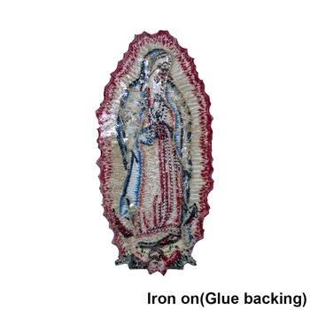 Богородица Гваделупская бродерия петна католицизъм мексиканското желязо на значках за дрехи, сако, жилетка, раница аксесоари САМ