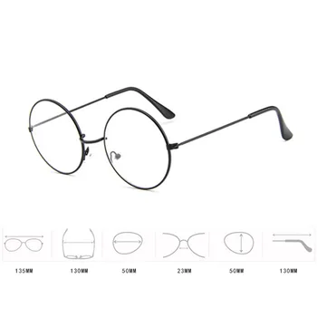 RBRARE кръгла рамка за очила метално плоско огледало очила за четене рамка ретро мъжете и жените очила кръг очила Gafas De Marca