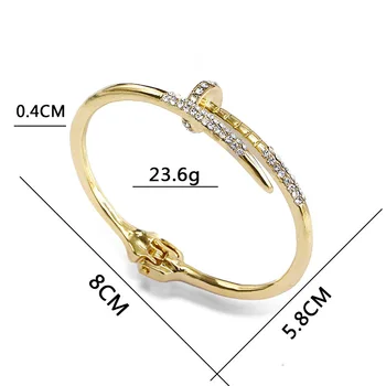LISMFashion new metal inlaid zircon ladies open bracelet simple atmosphere популярни бижута