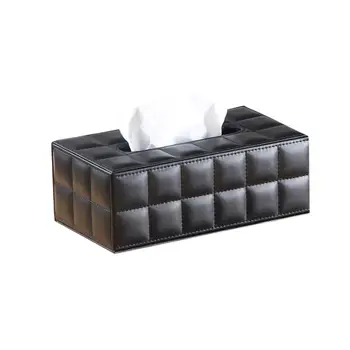 Просто ПУ Tissue Box правоъгълник титуляр на хартиен носител кърпи, тенис на контейнер за съхранение на салфетки, кухненски тава за салфетки за домашния офис
