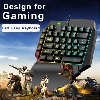 Лявата детска клавиатура одноручная клавиатура механично усещане за гейминг клавиатура за мобилен лаптоп BattleDock PUBG Game