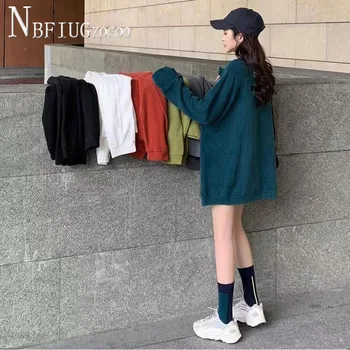 2020 Нов Корейски Пролет Дълъг Стила На Жените Hoody Врата Дамски Блузи