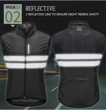 WOSAWE без ръкави, колоездене, Якета, палта висока видимост отразяваща дишаща топ Джърси облекло МТВ велосипед велосипедна ветровка