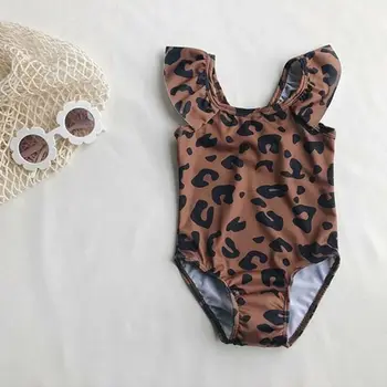 Pudcoco US Stock 0-5 години Baby Girls Swimwear Fashion Toddle Kid Леопард Swimwear бански бикини бански танкини
