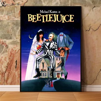 Beetlejuice Vintage Movie Artwork Wall Art Платно Живопис Плакат За Домашен Интериор Плакати И Щампи Декоративни Картини Без Рамки