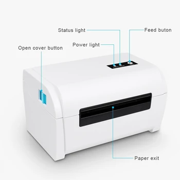 Термален принтер на баркод етикета 4 инча 100мм с хартиени кърпи за ръце притежател на съвместим Ebay, Etsy Shopify доставка 4 х 6
