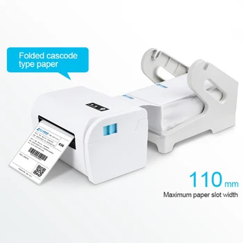 Термален принтер на баркод етикета 4 инча 100мм с хартиени кърпи за ръце притежател на съвместим Ebay, Etsy Shopify доставка 4 х 6