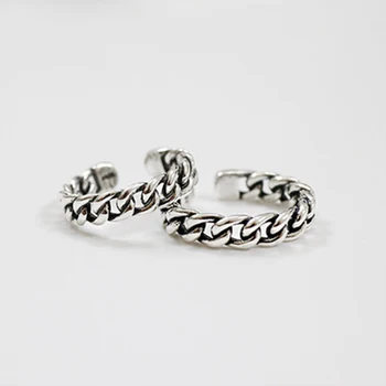 SHANICE Корея плоча Корея S925 стерлинги сребърни бижута, мода за самоличност старият ретро тайландски сребърна верига откриването на пръстен на пръста си пръстен