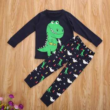 Ma&Baby 1-7Y есен дете бебе момче динозавър комплект дрехи с дълъг ръкав тениска с панталон карикатура деца момчета костюми