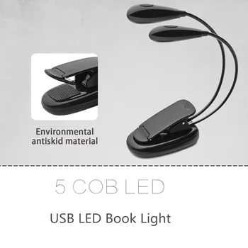 Dual Arms Music Stand Reading Light Book Battery Operated Lamp Clip On Portable Светлини for Piano Travel E-reader&Bed Headboard