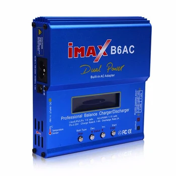 80W IMAX B6AC Balance Charger for Li-Ion/LiPo/LiFe/NiCd/NiMH/оловно-кисели батерии Lipro + температурен сензор и тестер за ниско налягане