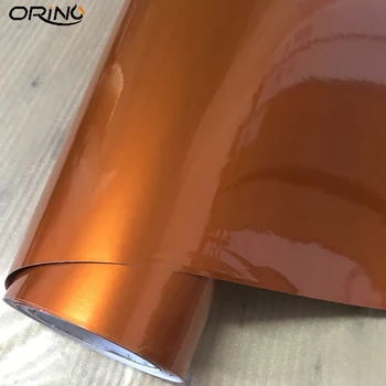 Премиум лъскава метална orange филмът винил Car Wrap Styling With Air Bubble Pearl Gloss метална Vinyl стикер с въздушни мехурчета