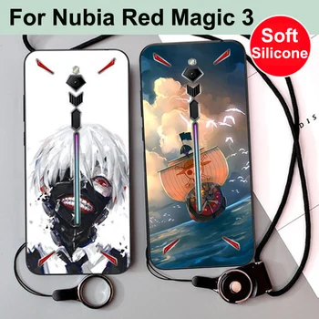 За ZTE Nubia Red Magic 3 Pattern Case Black Silicone Soft TPU делото за Nubia RedMagic 3 NX629J Magic3 калъф за телефон броня