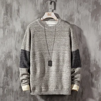 2020 нов мъжки пуловер с дълги ръкави Есен Зима пуловер вязаный О-образно деколте плюс Азиатски размер 5XL