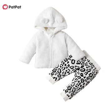 PatPat 2020 пролет и есен нова детето е очарователно Флисовое палто и панталони с леопардовым принтом комплект Baby & Toddle Boy Sets