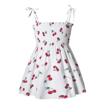 2020 Girls Summer Dresses Детски Дрехи Children Sleeveless Cartoon Minnie Flower Print Princess Dress Elegant 2-6Year Girl Dress