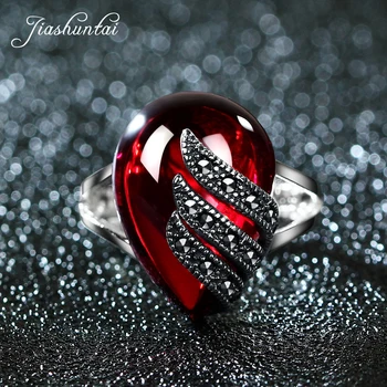 JIASHUNTAI 925 сребро пръстени за жени ретро естествени скъпоценни камъни стари тайландски сребърни пръстени бижута