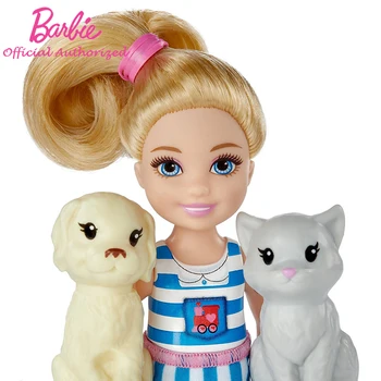 Барби Newest Кукла Играчки Family Chelsea Choo-Choo Train With Кукла цветни аксесоари Girl Kids Toy Playset FRL86 For Birthday