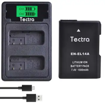 1 бр. 1500 mah EN-EL14 EN-EL14A ENEL14 батерия за Nikon D3100 D3200 D3300 D3400 D3500 D5600 D5200 P7000+LCD-дисплей Тип C USB зарядно устройство