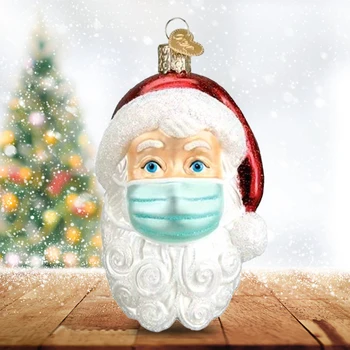 2020 Коледна Украса Дядо Коледа Носи Маската За Лице На Коледна Украса За Дома Коледна Украса За Нова Година
