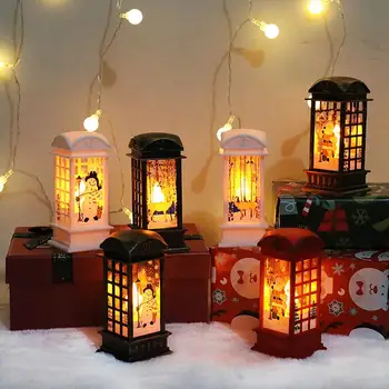 Снежен Дядо Коледа влак LED Light Merry Christmas Decoration for Home 2020 Xmas Tree Ornament Навидад New Year 2021