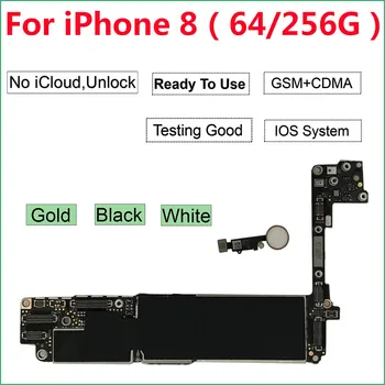 64GB/256GB за дънната платка iPhone 8 с бутон Touch ID Home, оригинална разблокированная дънна платка iCloud, Black Gold White Logic Mother Board