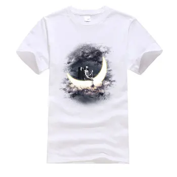 Луната плаване с лодка космонавт космонавт тениска памучен плат индивидуални потници тениски нов 3D печатни тениска за мъже