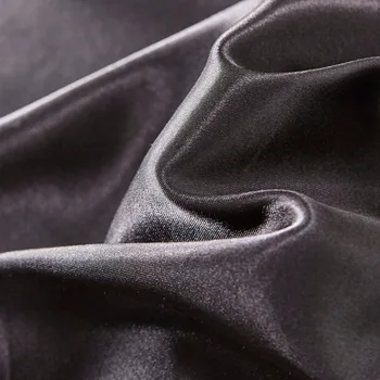 Плътен цвят сатен, изкуствена коприна комплект постелки черен чаршаф набор от шелковистых воали US Twin Queen King UK Single Double, King 2/3/4шт