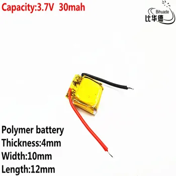 Литровата енергийна батерия добро качество 3.7 V полимерна литиева батерия 30mah 401012 подходящ за i7 bluetooth-слушалки за MP3 MP4