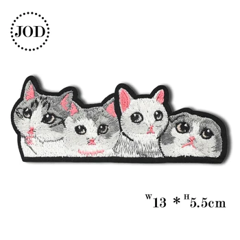 13*5.5 cm Cat Iron on бродирани лепенки за дрехи карикатура САМ облекло кръпка апликация на шевни приложения икони етикети JOD