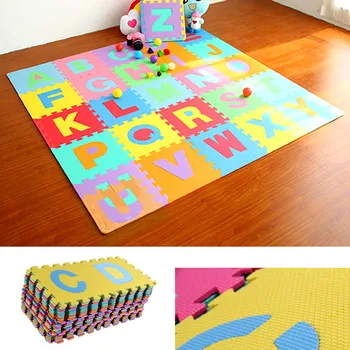 Килим EVA 36pc алфавитные стаи EVA Floor Play Mat детска стая ABC Foam Пъзел Multicolor Waterproof 15.5*15.5 cm Multi Nov1