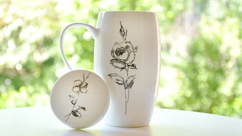 OUSSIRRO керамични чаши с капак лъжичка творчески Керамични мляко кафе чаша чаша елегантен сватбен подарък голям обем